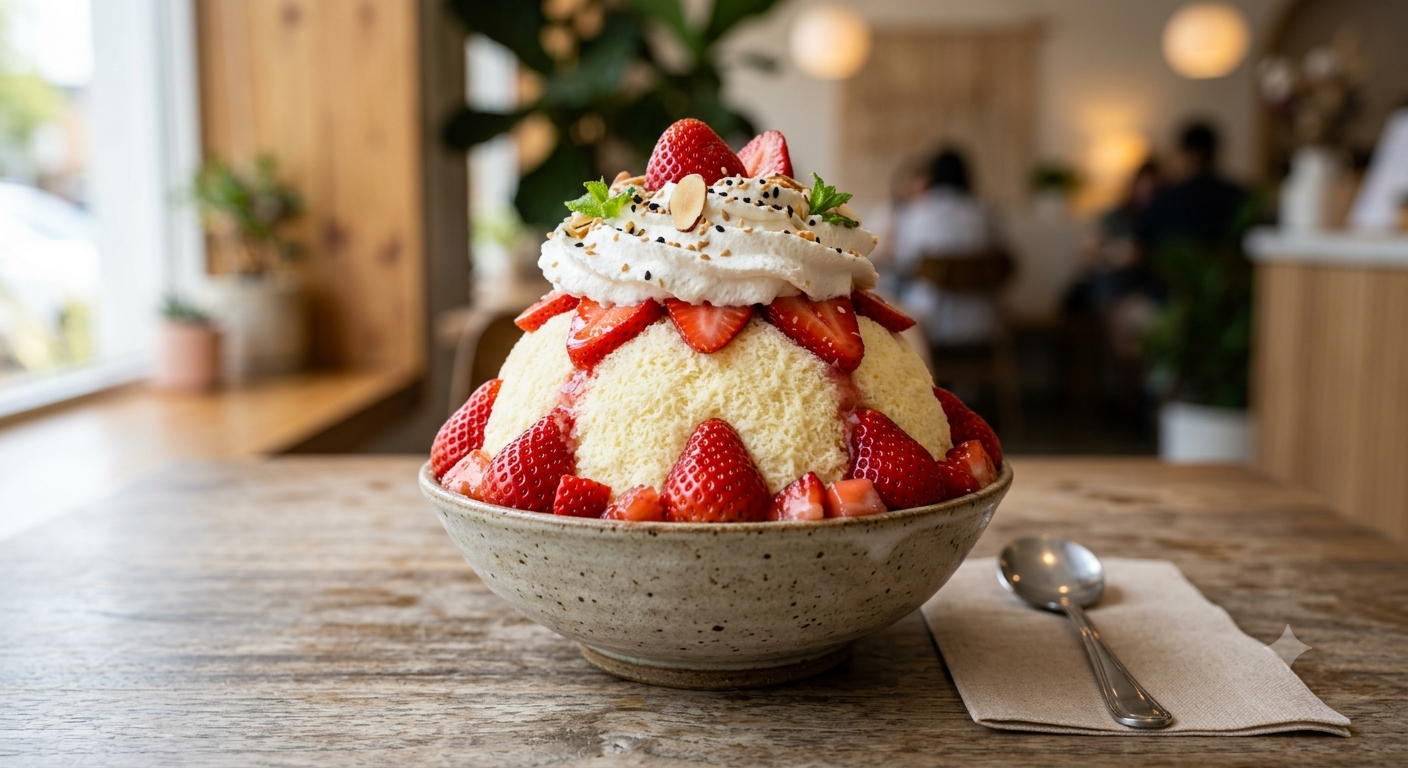 Bingsu Lait Banane Fraise Shalom Corée