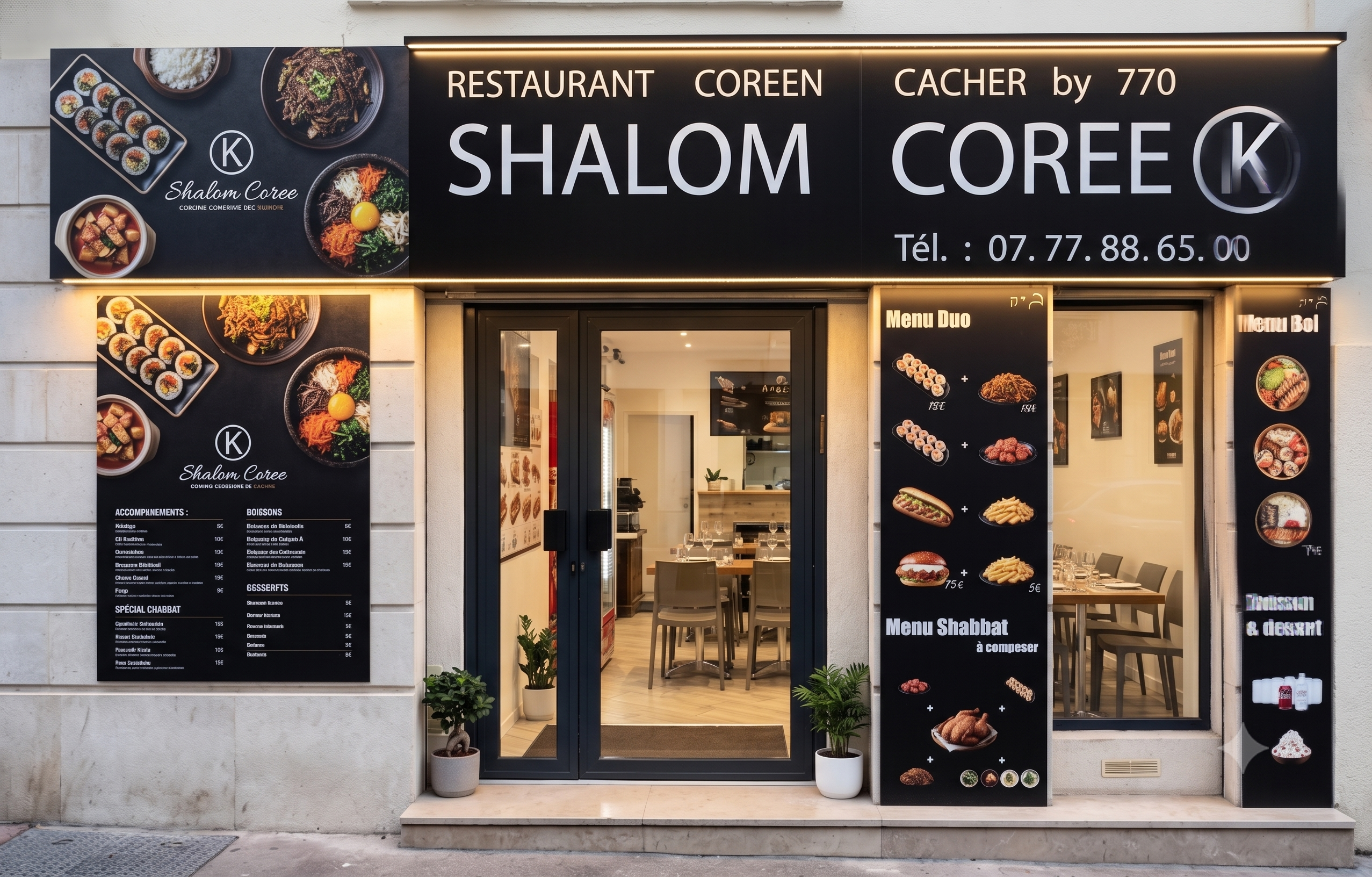 Devanture du restaurant Shalom Corée à Juan-les-Pins